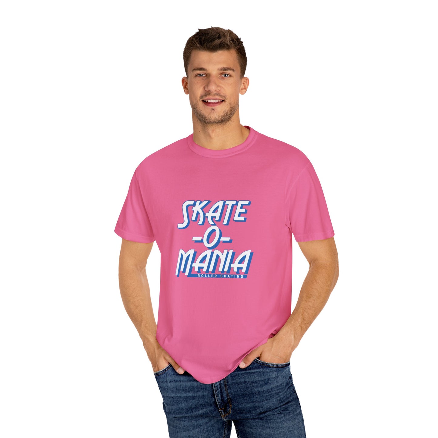 Classic Blue & White Skate-O-Mania Logo T-shirt