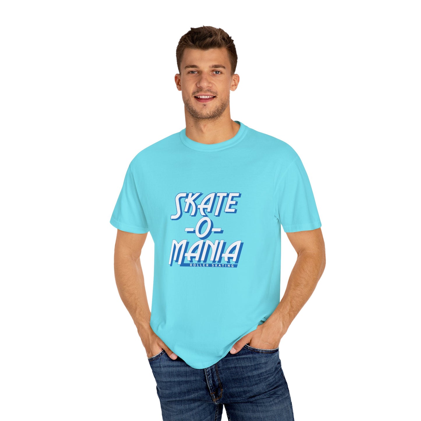 Classic Blue & White Skate-O-Mania Logo T-shirt
