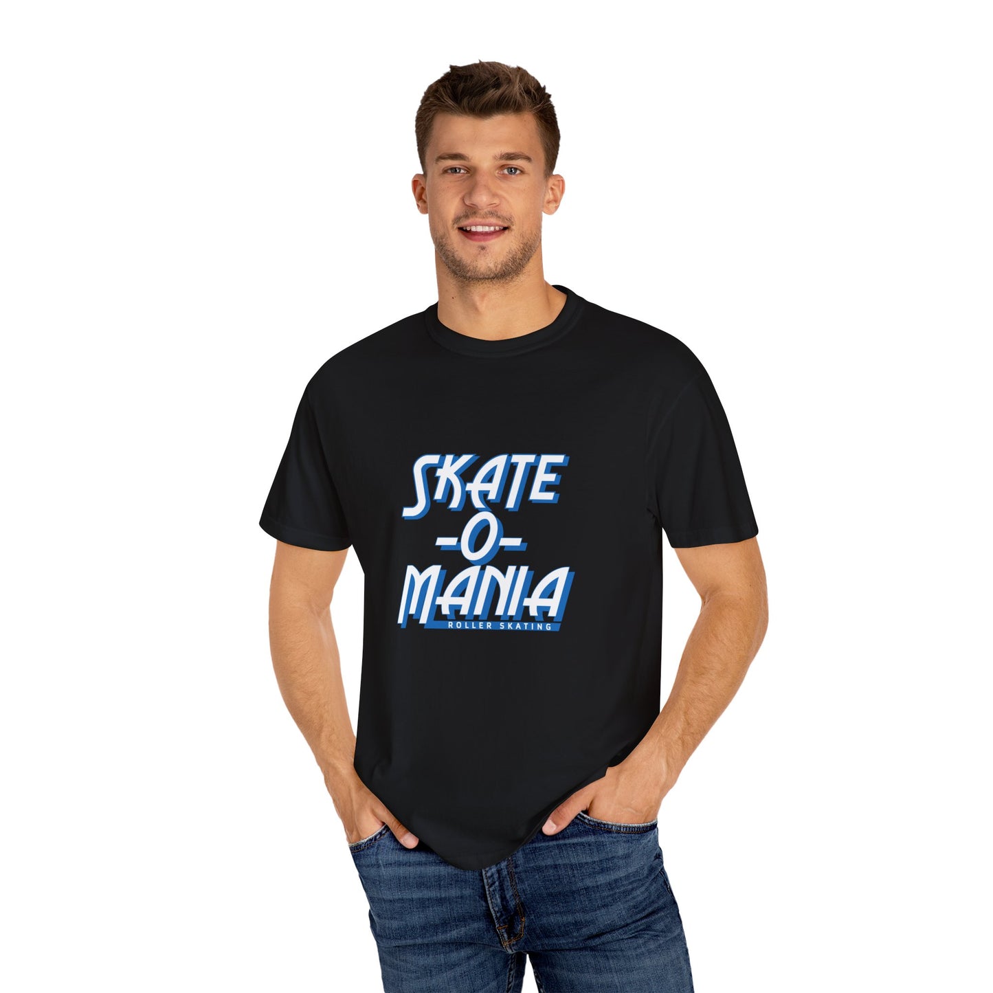 Classic Blue & White Skate-O-Mania Logo T-shirt